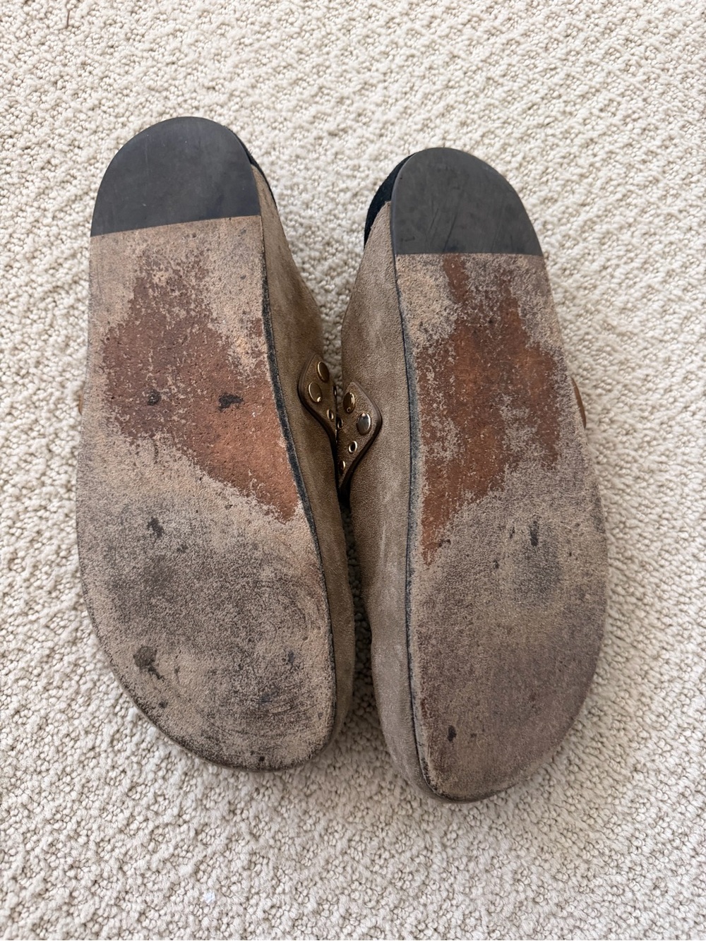 Isabel Marant Brown Suede Studded Buckle Mules - Picture 2 of 2